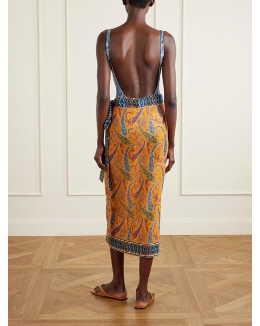 Etro Orange Printed Cotton Cover-Up
