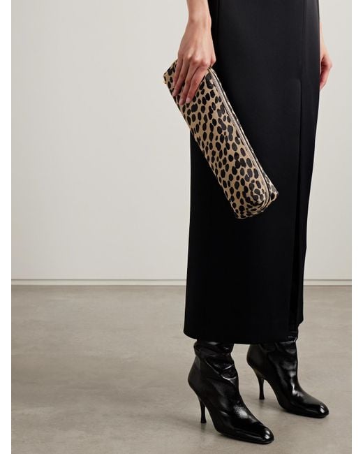 Khaite Multicolor Kye Leopard-Print Calf Hair Clutch