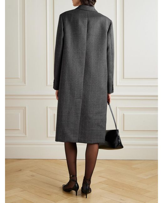 Veronica de Piante Gray Blake Prince Of Wales Wool Coat