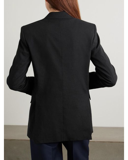 Theory Black Blazer Aus Einer Leinenmischung