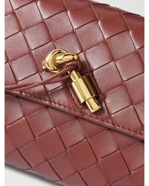 Bottega Veneta Red Andiamo Long Intrecciato Leather Clutch