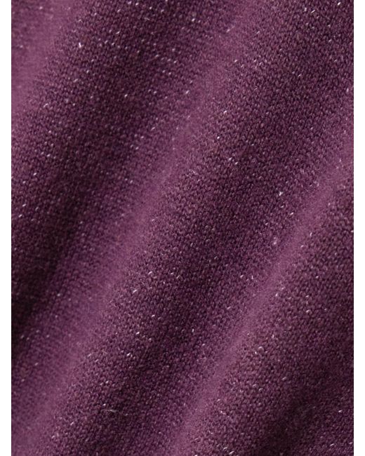 Calvin Klein Purple Celia Cropped Linen, Cashmere And Cotton-Blend Sweater