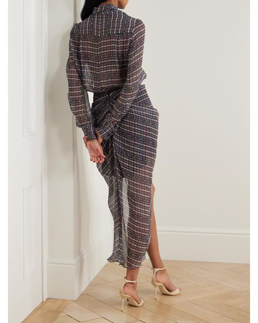 asymmetric plaid shirt dress AKIRA Patchwork Plaid Denim Mini Dress