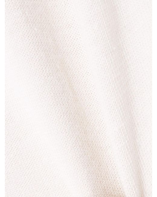 Loulou de Saison White Lucy Silk And Linen-Blend Maxi Dress