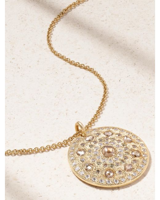 De Beers London Natural Talisman Medal Large 18-Karat Diamond Necklace