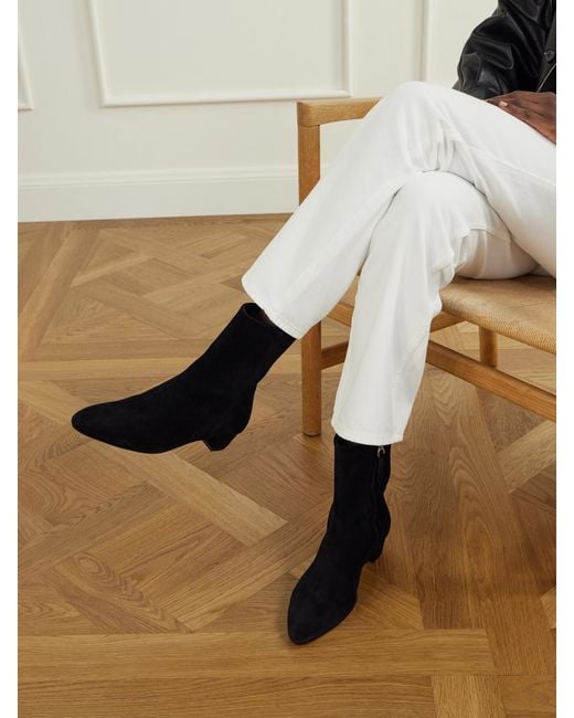 Aeyde Black Yasmin 35 Leather Ankle Boots