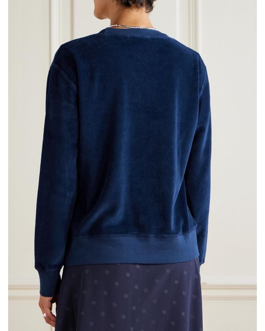 Suzie Kondi Blue Anytime Sweatshirt Aus Velours Aus Einer Baumwollmischung