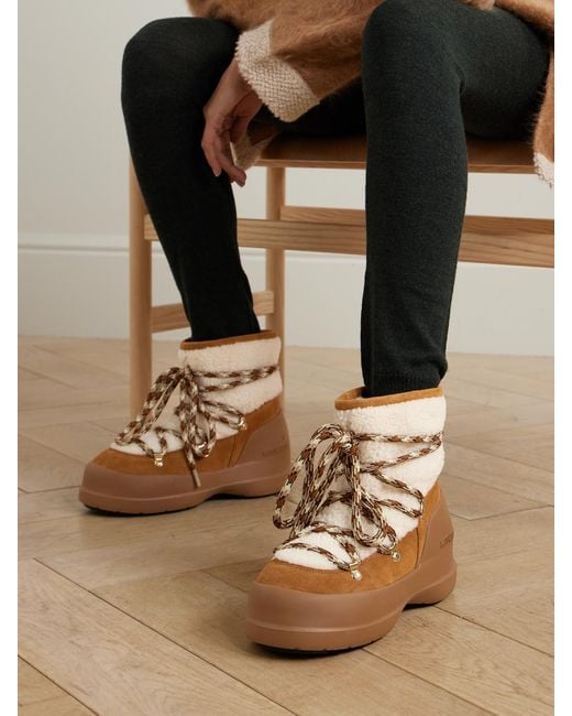 Moon Boot Natural Luna Shearling Snow Boots