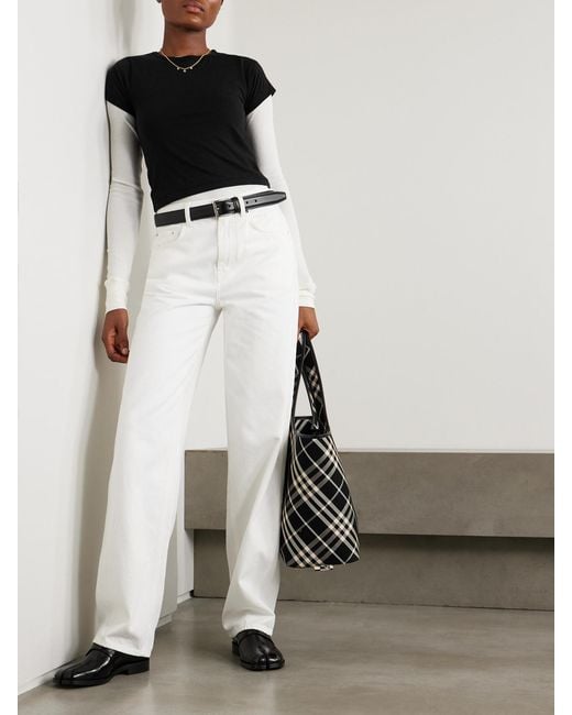 Loulou de Saison White Samur High-Rise Straight-Leg Organic Jeans