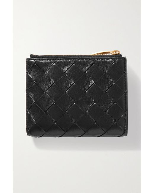 Bottega Veneta Black Intrecciato Leather Wallet