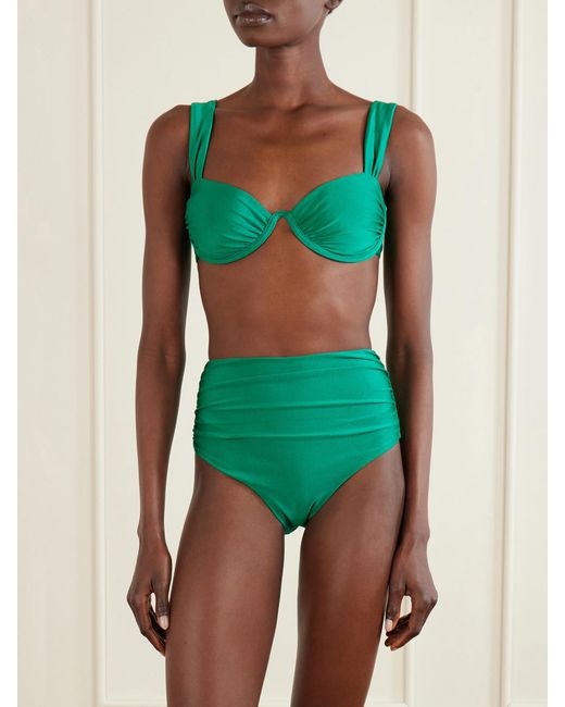 Jonathan Simkhai Green Anniston Bikini Top