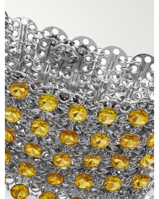 Rabanne White 1969 Nano Crystal-Embellished Chainmail Shoulder Bag