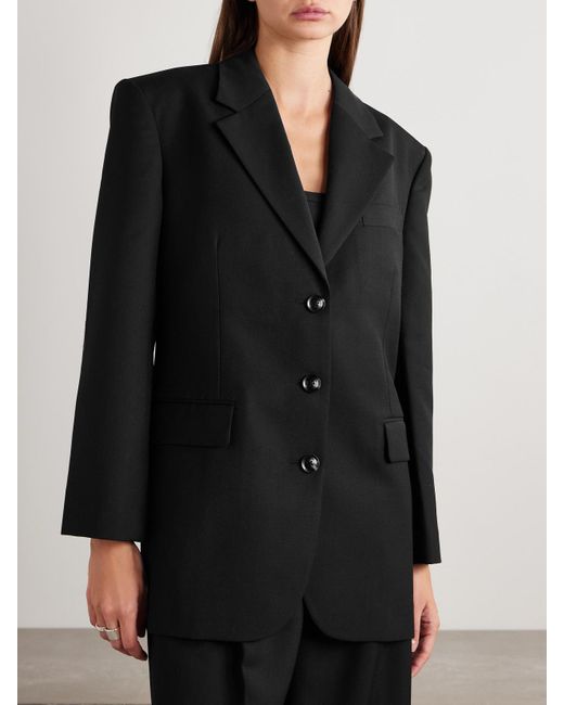 Anine Bing Black Sara Oversized-Blazer Aus Webstoff