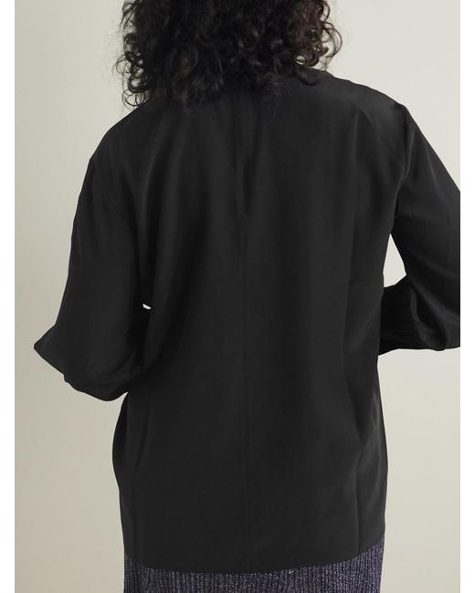 Joseph Black Rivoli Silk Crepe De Chine Blouse