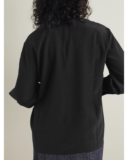 Blouse En Crêpe De Chine De Soie Rivoli Joseph en coloris Black