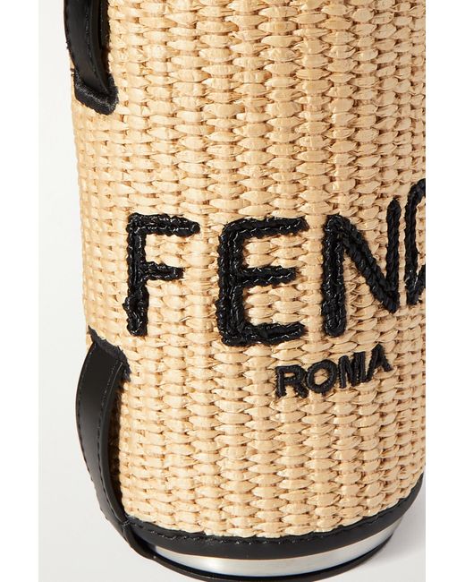 Fendi Stainless Steel Water Bottle And Leather Holder Lyst UK