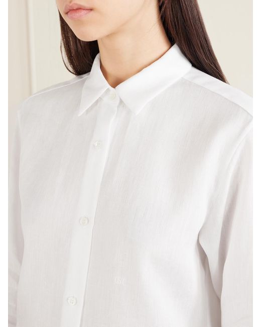 Gabriela Hearst White Reyes Linen Shirt