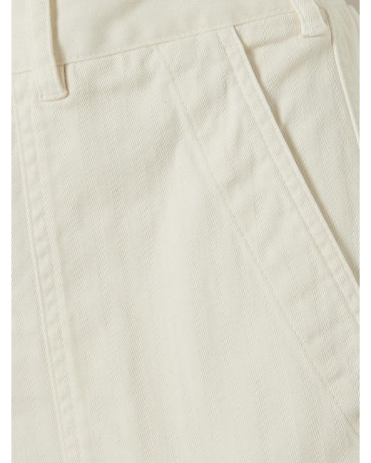 James Perse White Herringbone Cotton-Blend Cargo Pants