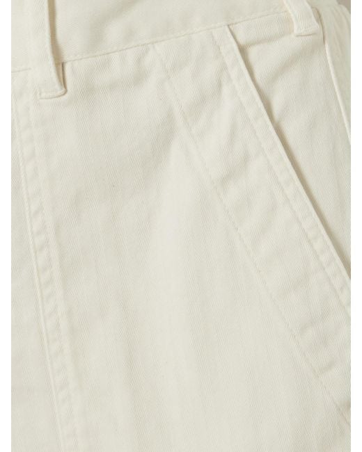 James Perse White Cargohose Aus Einer Baumwollmischung Mit Fischgratmuster