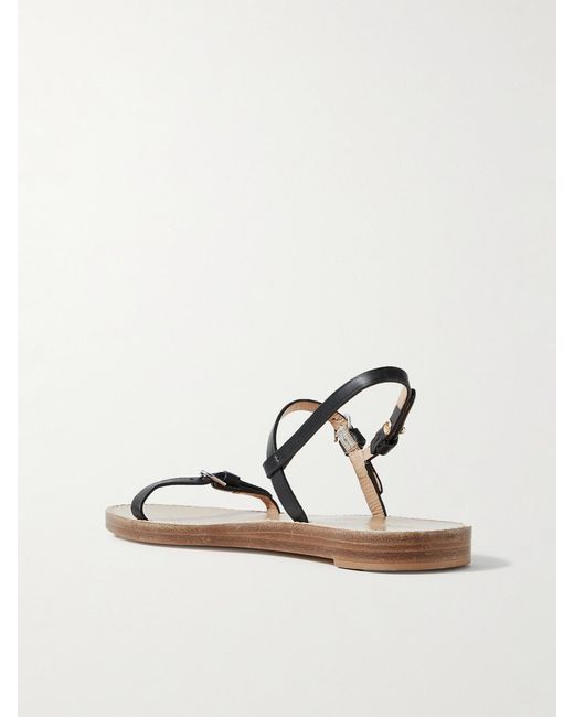 Gabriela Hearst Black Steward Leather Slingback Sandals