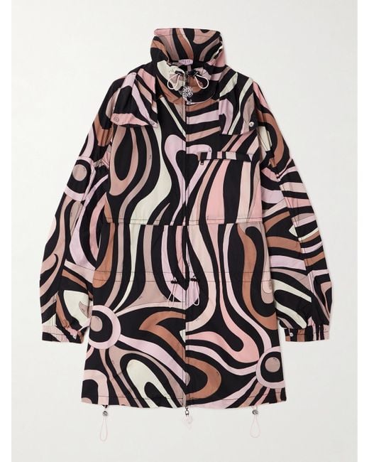 Emilio Pucci Black Jacke Aus Bedrucktem Taft