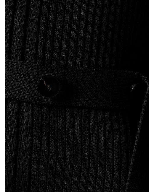 Proenza Schouler Black Lauryn Belted Ribbed-Knit Dress