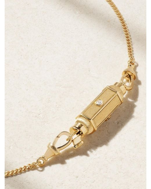Marie Lichtenberg Natural Coco Baby Locket 18-Karat Diamond Necklace