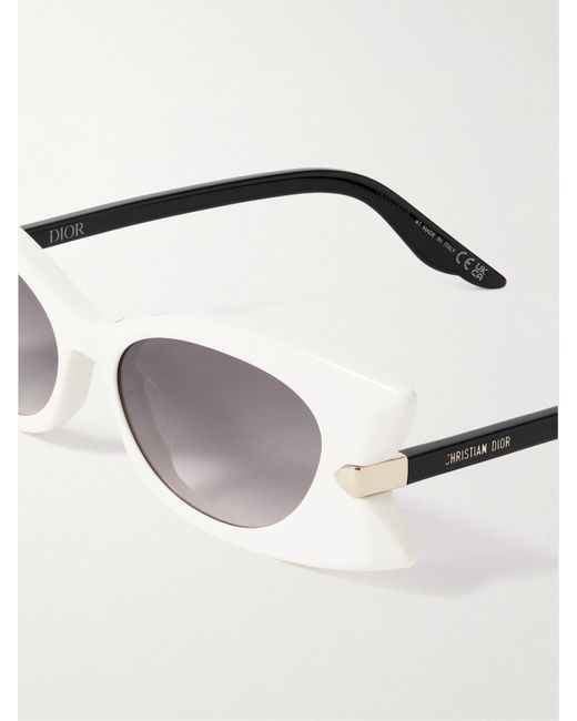 Dior White Diorbutterfly S2I Cat-Eye Acetate Sunglasses