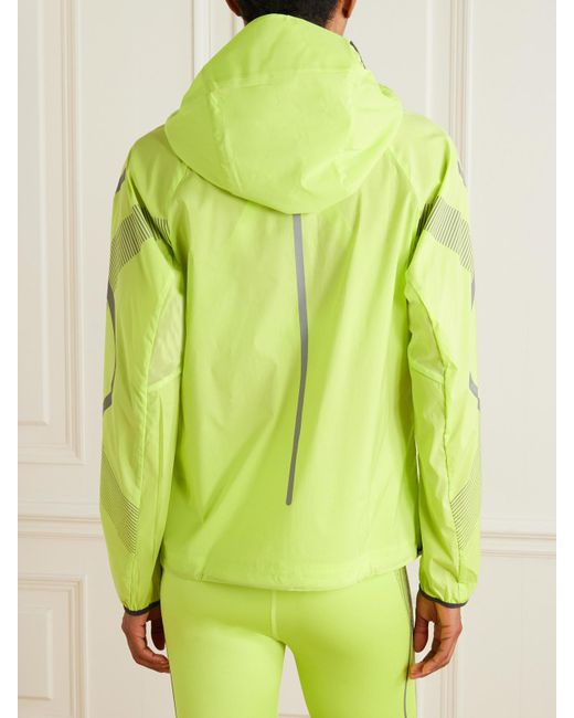 Adidas By Stella McCartney Yellow Truepace Trainingsjacke Aus Neonfarbenem Recyceltem Shell Mit Kapuze