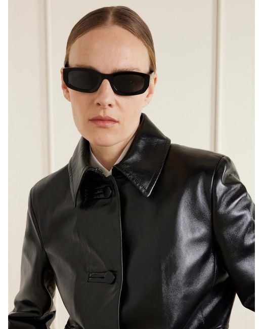 Miu Miu Black Glimpse Cat-Eye Acetate Sunglasses