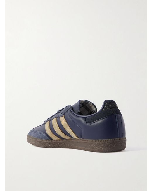Adidas Originals Blue Samba Og Sneakers Aus Leder Mit Velourslederbesatz