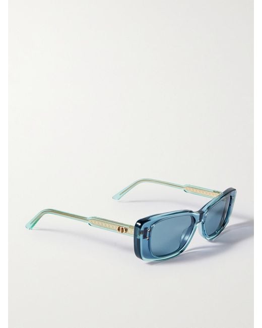Diorhighlight S2I Rectangle-Frame Acetate Sunglasses Dior en coloris Blue
