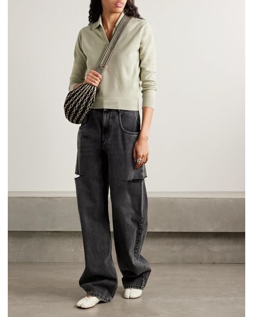 Maison Margiela Natural Pullover Aus Wolle Mit Polokragen