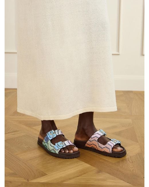 Missoni Orange Clea Striped Woven Sandals