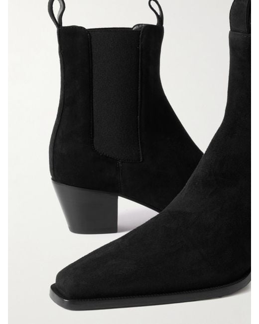 Totême Black The City Suede Chelsea Boots