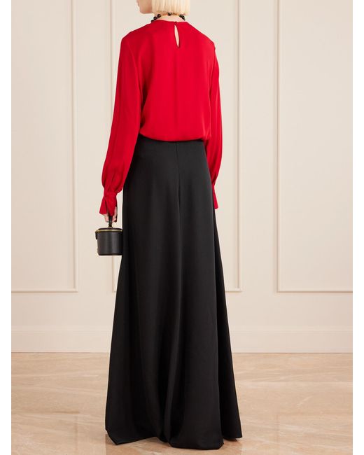 Valentino Garavani Black Silk-Cady Maxi Skirt