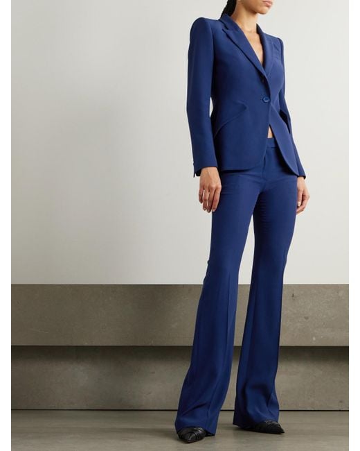 Alexander McQueen Blue Schlaghose Aus Crêpe