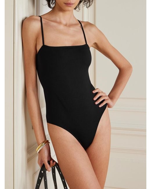 Eres Black Dandy Bow-Detailed Open-Back Swimsuit