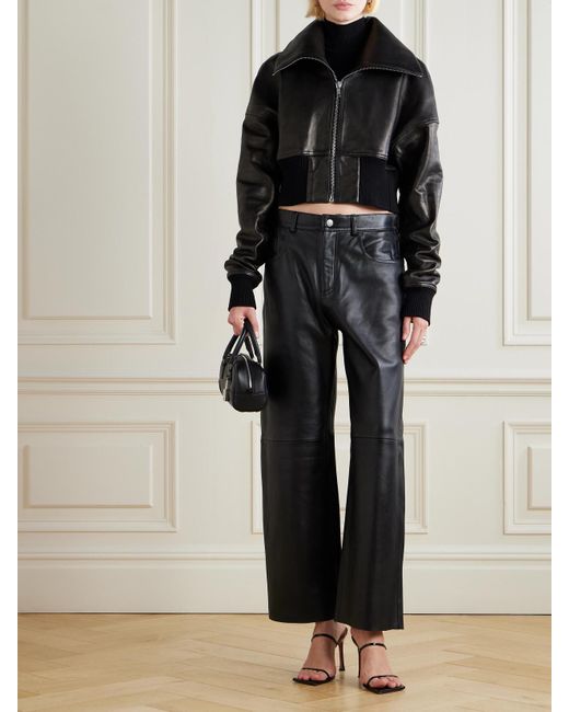 Veste Raccourcie En Cuir Rembourré Rick Owens en coloris Black