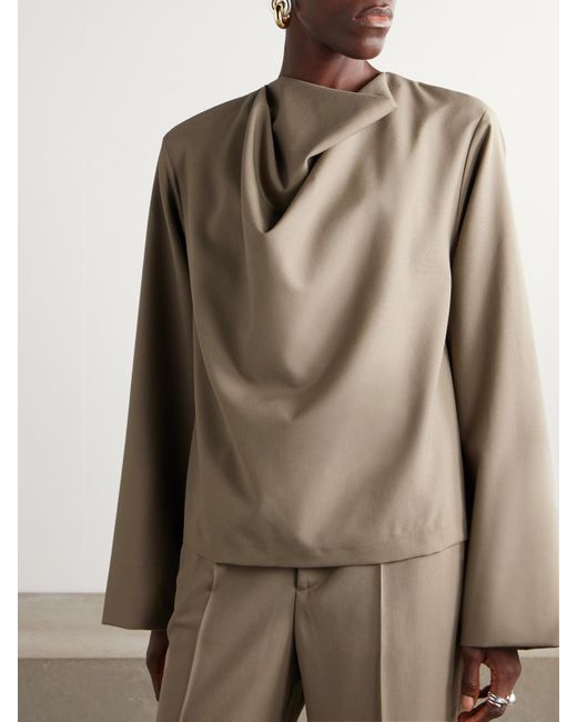 Rohe Natural Draped Wool Blouse