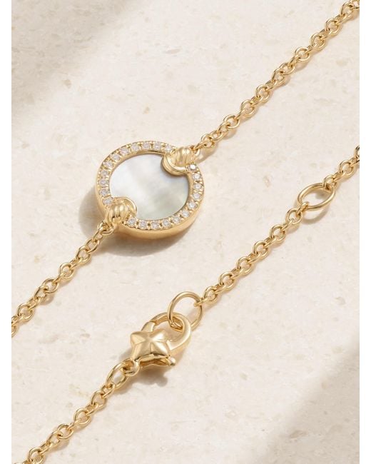 David Yurman Natural Elements Center Station 18-Karat, Mother-Of-Pearl And Diamond Bracelet