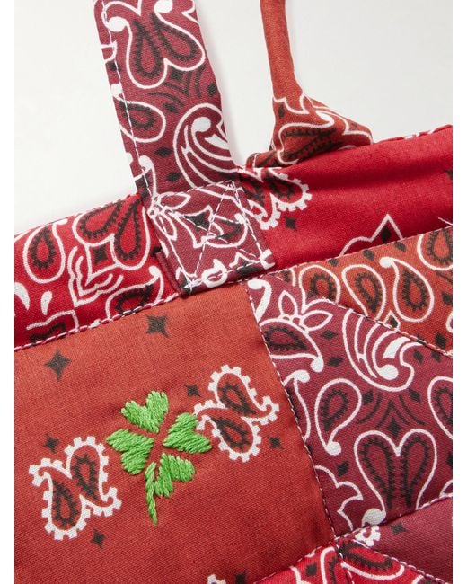 Call it By Your Name Cabas Maxi Embroidered Quilted Patchwork Printed Cotton Tote