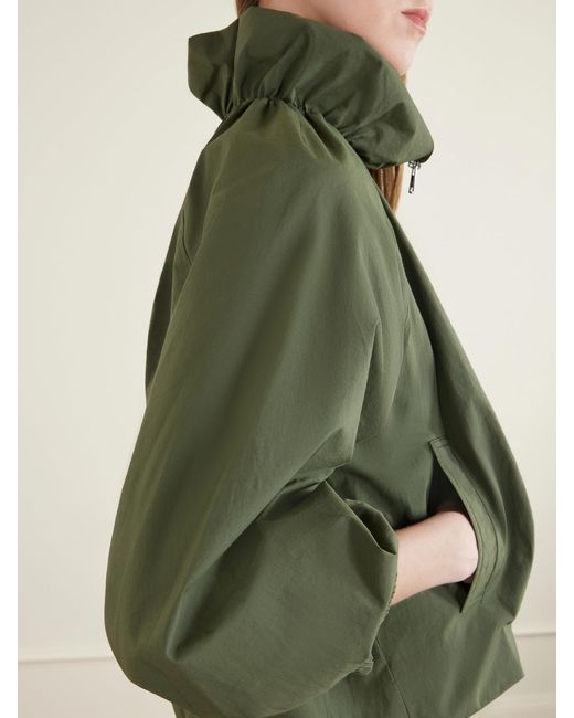 Veronica Beard Green Circe Faille Bomber Jacket