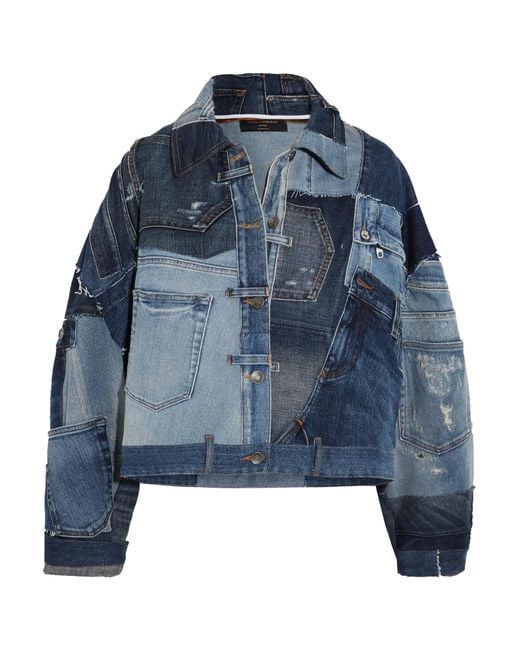 Dolce & Gabbana Distressed Patchwork Denim Jacket in Blue | Lyst