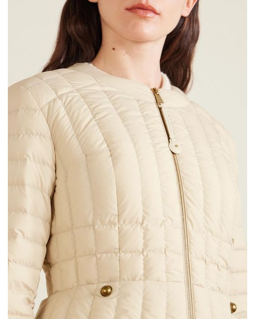 Moncler Natural Menthe Appliquéd Padded Quilted Shell Down Jacket