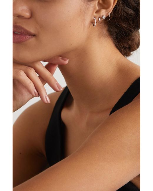 Boucle D'Oreille Unique En Or Blanc 18 Carats (750/1000) Et Diamants Eternity 11 Mm Maria Tash en coloris Natural