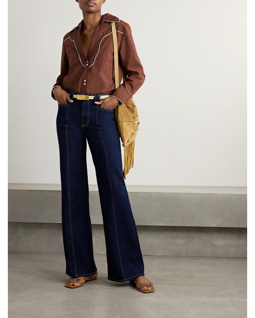 Johanna Ortiz Brown Hacia Puerto Cotton-Poplin Shirt