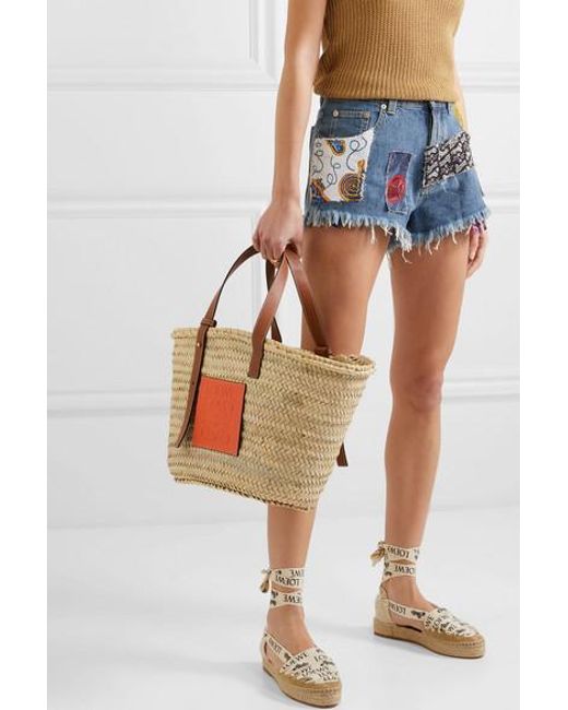 Paulas Ibiza Pochette Raffia Tote in Beige - Loewe