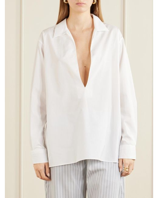 Comme Si White Cotton-Poplin Shirt