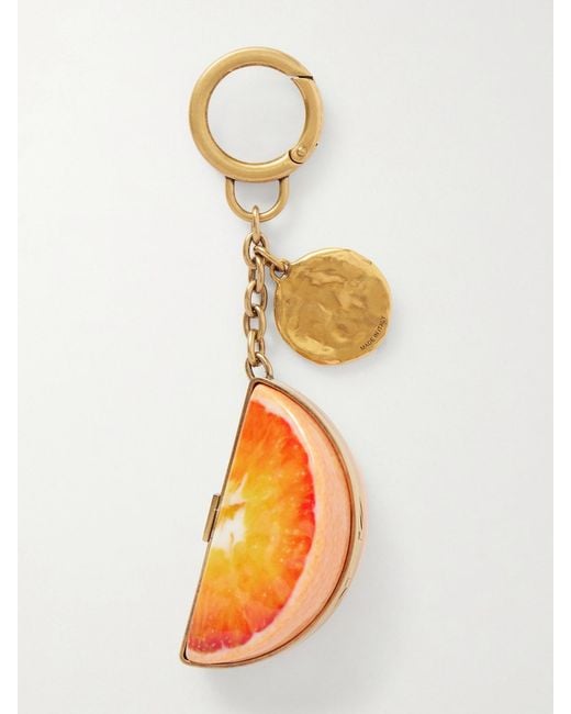Saint Laurent White Tone And Resin Bag Charm